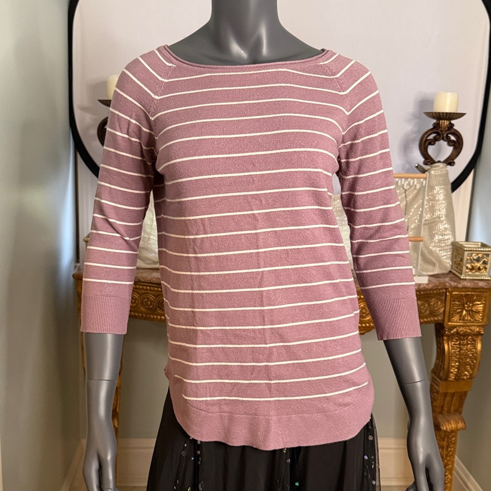 Pink Clover Purple Striped Sweater